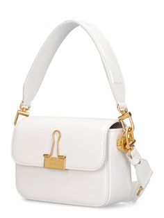 Height: 13cm Width: 18cm Depth: 6.5cm. Adjustable strap. Single top handle. Front flap closure. Front logo detail White Binder, White Shoulder Bags, White Shoulder Bag, Ski Accessories, Bags Logo, Flat Espadrilles, Swim Accessories, Heeled Loafers, Blue Bags