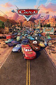 the cars movie poster is shown in this image