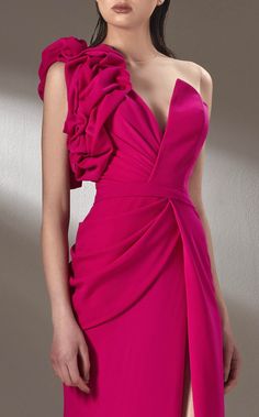 Mnm Couture, Figure Flattering Dresses, Draped Bodice, A Line Evening Dress, Plus Size Gowns, Dresses Formal Elegant, Unique Prom Dresses, Evening Gowns Elegant, Asymmetrical Neckline