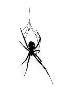 Spider Tattoo Drawing, Simple Tattoo For Men, Spider Tattoo Sketch, Black Widow Spider Drawing, Spider Hanging From Web, Hunterxhunter Tattoo, Small Spider Tattoo