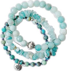 Beaded bracelet Stack Janine Gerade Adjustable Stretch Bracelet With Amazonite Gemstone Beads, Adjustable Amazonite Gemstone Beads Stretch Bracelet, Spiritual Amazonite Stretch Bracelet, Adjustable Spiritual Amazonite Stretch Bracelet, Spiritual Stackable Turquoise Stretch Bracelet, Beaded Bracelet Stack, Bracelet Stack, Stretch Bracelets, Beaded Bracelet