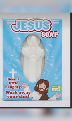 the jesus soap is packaged in a package