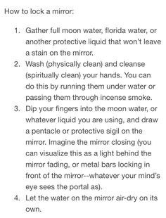 the instructions for how to clean your mirror