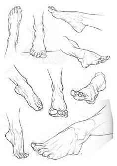 four different views of feet and ankles