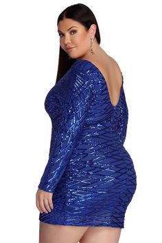 Special OccasionSlay in sequins as you bring the glitz in our Elysse dress! She features a high round neckline. fitted long sleeves and a fun mini lengthsilhouette.She is composed of a lined mesh fabric that is adorned with dazzling sequins set in a geometric pattern. Dress offers a curve flattering fit with plenty of stretch.Includes a back zipper closure.Model is 5'11" with a 36" bust. 34" waist and 43" hips. She is wearing a size 1X.Special Occasion products cannot be returned to any retail locations. Long Sleeve Sequin Stretch Mini Dress, Glamorous Long Sleeve Dress With Back Zipper, Long Sleeve Stretch Mini Dress With Sequins, Stretch Long Sleeve Mini Dress With Sequins, Glamorous Long Sleeve Mini Dress With Back Zipper, Long Sleeve Mini Dress With Back Zipper For Party, Stretch Long Sleeve Mini Dress For Holiday Party, Long Sleeve Dress With Back Zipper For Party Season, Long Sleeve Stretch Dress With Contrast Sequin