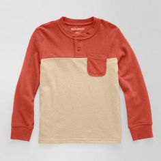 Switch up his everyday style with this little and big boys long-sleeve henley shirt from Thereabouts. Made from a soft jersey cotton-blend with recycled fabric, the pullover features a regular-fit, a two-button closure, a chest slip pocket, and cuffed sleeves. Closure Type: Pullover Head, ButtonFit: Regular FitNeckline: Henley NeckPockets: 1 Chest Slip PocketSleeve Length: Long SleeveSleeve Style: Cuffed SleeveApparel Length: 24 InchesFiber Content: 60% Cotton, 40% Recycled PolyesterFabric Description: JerseyCare: Machine Wash, Tumble DryCountry of Origin: Imported Red Husky, Henley Shirt, Boys Long Sleeve, Henley Shirts, Recycled Fabric, Big Boys, Cuff Sleeves, Everyday Style, Kids Boys