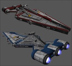 three different models of a star wars vehicle