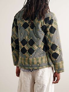 BODE Patchwork Corduroy-Trimmed Cotton Jacket | MR PORTER Quilted Jacket Outfit, Patchwork Quilt Jacket, Quilted Clothing, Patchwork Clothes, Quilted Clothes, Diy Clothes Design, Patchwork Jacket, Quilt Jacket, Quilted Coat