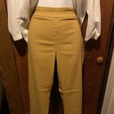 Nwot Jasmine & Juliana Cigar Pants. 29” Inseam. Size 10. Mustard & Cream. Working Back Pockets. 58% Rayon. 23% Polyester. 3% Spandex. Yellow Straight Leg Bottoms With Elastic Waistband, Spring Work Pants With Elastic Waistband And Straight Leg, Yellow Wide Leg Ankle-length Pants For Work, Spring High Waist Stretch Work Pants, High Waist Stretch Work Pants For Spring, Yellow Straight Leg Pants For Workwear, Spring Wide Leg Work Pants With Pull-on Style, Wide Leg Pull-on Pants For Spring Workwear, Spring Wide Leg Pants With Pull-on Style For Work