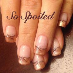 Bio Sculpture Gel Nails, Rose Gold Nails Design, Bio Sculpture Gel, Bio Sculpture, French Tip Nail Designs, Gel Nail Art Designs, Silver Highlights, Rose Gold Nails, French Nail Designs