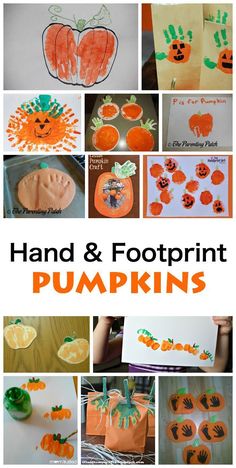 hand and footprint pumpkins for kids to make