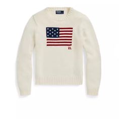 New With Tag Women’s Purchased From The Polo Ralph Lauren Factory Store Annie Bing, Flag Sweater, Ralph Lauren Pullover, Polo Ralph Lauren Sweater, Polo Ralph Lauren Women, Ralph Lauren Women, Cream Beige, Ralph Lauren Sweater, Ralph Lauren Womens