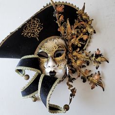 Large Venitian Mask Hand Made In Italy. 17"X17". See Pictures For Details Venetian Masks Art, Mask Venice, Wall Vase Decor, Masquerade Theme, Venetian Masquerade Masks, Venetian Masquerade, Masquerade Masks, Venetian Masks, Wall Vase