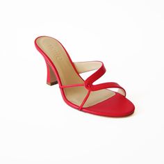 Our most popular style- Indulge in these Italian made Maile Kitty heels. Our go-to sexy sandal, reminiscent of summer in the 90s, our Kitty heel comfortably carries you from day to night. With a heel height of approximately 85mm/ 3. 35 inch, this rounded toe sandal seamlessly combines elegance and contemporary style.   *as seen on Olivia Rodrigo during her debut Guts Tour (check out our instagram @maileworld) Wipe Clean Summer Cocktail Heels With 4-inch Heel, Summer Cocktail Sandals With 4-inch Heel, Summer Evening Kitten Heels With Heel Loop, Red Evening Sandals With Deep Heel Cup, Summer 4-inch Kitten Heels, Summer Kitten Heels With Heel Loop, Modern Summer Kitten Heels With Low Heel, Modern Kitten Heels With Low Heel For Summer, Summer Mules With 4-inch Heel And Open Heel