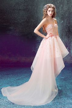 Prom Dresses Tight Long, Types Of Prom Dresses, Prom Dress With Flowers, Prom Dresses Tight, High Low Ball Gown, Prom Dresses Long Blue, High Low Prom Dress, Pink Ball Gown, Prom Dresses Elegant