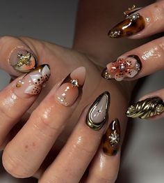 Fairycore Nails, Island Nails, Sophisticated Nails, Junk Nails, Soft Gel Nails, Fall Acrylic Nails, Leopard Nails, Really Cute Nails