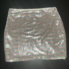 The Cutest Skirt Ever It’s A Little Too Small On Me Unfortunately But It Would Be So Cute For A Birthday Or Even Just A Night Out! Oh Oh It’d Even Be Perfect For Pride Too!!! Fully Sequined, Lined So Still Comfy Silver Disco Mini Skirt For Summer, Shiny Silver Skirt For Summer, Silver Spring Skirt, Silver Disco Skirt For Summer, Fitted Silver Disco Skirt, Silver Fitted Disco Skirt, Silver Mini Skirt For Party Season, Silver Lined Skirt Bottoms For Party, Silver Mini Skirt With Sequins