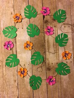 Hawaiian Theme Party Decorations, Tropical Garland, Jungle Theme Classroom Decorations, Hawaii Decorations, Tropical Theme Party