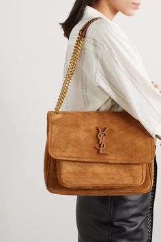 Ysl Niki Bag, Ysl Suede, Piaget Ring, Ysl Bags, Best Bags, Cute Bags, Brown Suede