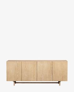 the sideboard is made from wood and has four doors, two drawers and one shelf