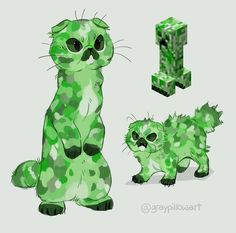 an image of a green cat and its cubby