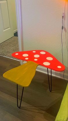 Mushroom Table 
End Table 
Home Decor 
Groovy Hippie 
Handmade Sesh Shed Ideas, Groovy Mushroom, Mushroom Table, Table Nightstand, Furniture Table, Hippie Decor, Decoration Furniture, Franklin Tn, End Table