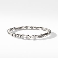 Sterling silver • Pave Diamonds, 0.06 total carat weight • Cable, 5mm wide • Hook clasp Bracelet With Diamonds, David Yurman Bracelet, Cable Bracelets, Women's Bracelets, Bridal Engagement Rings, Buckle Bracelet, Recycled Sterling Silver, High Jewelry, David Yurman