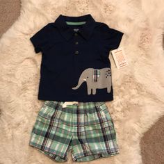 Nwt 3 Month Navy Blue Polo Plaid Shorts Hot Pink Pants, Sweats Outfit, Newborn Boy Clothes, Carters Baby Boys, Newborn Outfit, Carters Baby, Blue Polo, Pink Pants