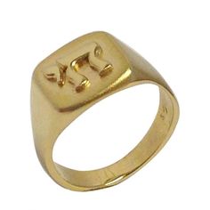 Chai 14k Matte and Glossy Yellow Gold Ring Life Ring, Bat Mitzvah Gifts, Jewish Jewelry, Gold Face, Solid Gold Ring, Best Jewelry Stores, Evil Eye Pendant, Solid Gold Rings, Matte Gold