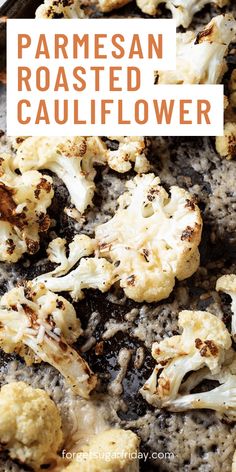 roasted cauliflower with parmesan on top