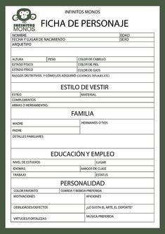 a document with the names of people in spanish