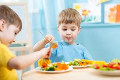 Children eating in kindergarten. Children eating vegetables in kindergarten or a , #Ad, #eating, #Children, #kindergarten, #home, #vegetables #ad Breakfast Low Carb, Sample Meal Plan, Picky Eating, Mini Sandwiches, Snack Video, Healthy Food List, Diet Vegetarian, Healthy Sides, Kids Diet