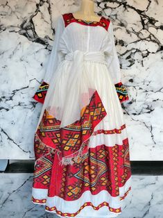 Ethiopian and Eritrean Traditional Dresskamis - Etsy Ethiopian Traditional Dress, Ethiopian Dress, Habesha Kemis, Business Card Design Creative, Traditional Dresses, Business Card Design, White Color, Card Design