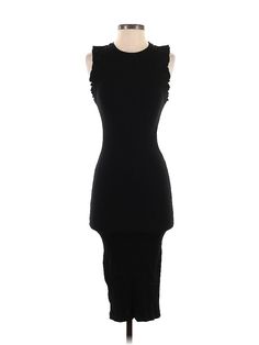 Zara Casual Dress Size: X-Small Black Dresses - used. No Fabric Content, Midi, Mock, Midi/Calf Length, Sleeveless | Zara Casual Dress: Black Dresses - Size X-Small Affordable Black Midi Dress By Zara, Affordable Black Zara Midi Dress, Cheap Black Zara Midi Dress, Casual Dress Black, Black Casual Dress, Black Dresses Casual, Black Dresses, Zara Black, Black Casual