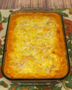 king ranch chicken casserole in a baking pan with the title above it on top