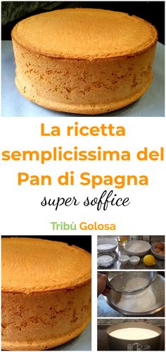 a collage of pictures showing how to make a cheesecake with the words la ricotta semiplissma del pan di spagan super softee