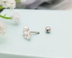 📌 Piercing jewelry length, thickness or piercing type options can vary depending on your morphology or the way your piercing has been done, so please make sure the length & sizes 📌 ※ This listing is for ONE piece, NOT a pair ※ ⚡️ Item Details (Ball End) - Thickness: 16 Gauge (1.2mm) - Bar Length: 6mm - Top Size: 9mm x 7mm - Material: 316L Surgical Steel, Shell, Cubic Zirconia, Pearl, Plated - Externally Threaded - For: Cartilage, Helix, Conch - Ball Back (4mm Ball) - 1 Piece ⚡️ Shipping In Dainty White Gold Wedding Piercings, White Gold Wedding Piercings, Silver Hypoallergenic Piercings For Wedding, Silver Hypoallergenic Wedding Piercings, Elegant Hypoallergenic Piercings For Wedding, Elegant Hypoallergenic Wedding Piercings, Elegant Wedding Piercings, Elegant White Wedding Piercings, Internally Threaded White Earrings For Weddings