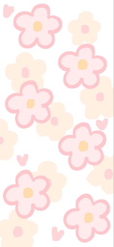 pink and yellow flowers on a white background