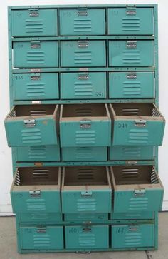 a bunch of blue boxes stacked on top of each other