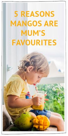 a little boy sitting on top of a window sill drinking from a cup filled with fruit