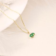 Your Green Gemstone Botanical Pendant is stylish, dainty and pretty ideal for everyday use. Details of solid gold handmade Dainty Floral Charm are very eye-catching. It is a great gift for your loved ones. This jewelry will be an indispensable piece of yours. This meaningful May Birthstone Necklace with high quality handwork will be a legacy you can leave to your family its.  *  Minimal Emerald Marquise Necklace Details * Material / Gold Kt : This elegant necklace is made of 14k and 18k Solid Go Tiny Emerald Necklace, Marquise Necklace, Plant Jewelry, Necklace Green, May Birthstone, Elegant Necklace, Emerald Necklace, Elegant Necklaces, Green Gemstones