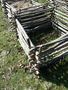 an old wooden fence made out of sticks