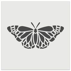 a black and white image of a butterfly on a gray background with the words,