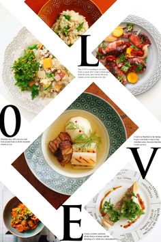 an image of food that is in the middle of a magazine cover with words above it