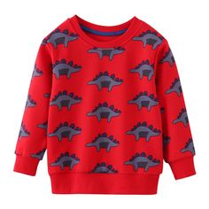 Our adorable printed sweatshirts offer comfort and style. Their soft fabric is perfect for staying cozy in the changing seasons. You'll love the fun prints and attention to detail, adding a touch of personality to every outfit. These sweatshirts feature a unique and playful design with animal and cartoon patterns that kids will adore. Perfect for both spring and autumn, providing comfort during transitional weather. Made from a blend of cotton and spandex, they offer a comfortable, soft, and str Baby Boy Winter Outfits, Dinosaur Sweater, Winter Baby Clothes, Spring Kids, Cartoon Sweatshirts, Boys Sweaters, Hooded Shirt, Boys Hoodies, Girl Sweatshirts