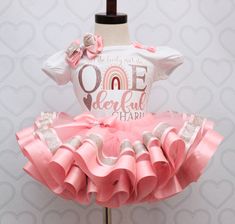 Cute First Bday Themes, Pink Princess Birthday Sets, Pink Princess Sets For Birthday, Pink Ruffled Birthday Set, Cute Pink Party Sets, Pink Birthday Set For Spring, Pink Spring Birthday Set, Cute Ruffled Sets For Birthday, Isn’t She Onederful