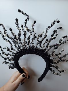 A jewelry hairpiece, a halo crown, a halo hair band. It is made by myself for an occasion you need.  It is made of cords, beads, crystal, hairband (as a base) and fabric.  Each and every piece is unique and made according to your wishes about colour, size, shape and weight.  As it is a personal offer, I'll need up to 3 weeks to finish the piece + the shipping time.  While making the piece I'm gonna provide you with the photos of the progress Tiara Hair, Halo Crown, Tiara Hairstyles, Hair Jewellery, Crown Tiara, Halo Hair, Hair Band Accessories, Tiaras And Crowns, Hair Band