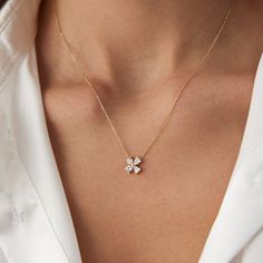 gold necklace, 14k gold necklace, necklace, 14k Gold Cuha Flower Necklace 14k Gold Flower Charm Necklace, 14k Gold Flower Pendant Necklace, Rose Gold Flower Necklace In 14k Gold, Dainty 14k Gold Diamond Necklace With Flower Pendant, Fine Jewelry 14k Gold Diamond Flower Pendant Necklace, Fine Jewelry: 14k Gold Diamond Necklace With Flower Pendant, 14k Gold Diamond Flower Pendant Necklace, Delicate 14k Gold Diamond Necklace With Flower Pendant, Fine Jewelry Flower Charm Necklace