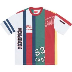 All Cotton Jersey Crewneck With Patchwork Pattern. Printed Logos On Front And Back With Embroidered Logo On Sleeve. Release: 15th April 21 (Week 8) Season: Spring-Summer 2021 Reconstructed S/S Top Style: Red Size: Xlarge Price: $88 .......................................................... Cart Total: $88 Shipping & Handling: $10 Sales Tax: $5.28 Order Total: $103.28 Our "1 Of A Kind" Goods Are Limited. Good Luck & Let's Get Fly. Guarantee: 100% Authentic Or Your Money Back. All Sales Are Final! Red Color Block Tops For Streetwear, White Short Sleeve Tops With Signature Stripes, Red Cotton Tops With Signature Stripes, Multicolor Logo Print Top For Streetwear, Multicolor Color Block T-shirt For Streetwear, Casual Red Top With Signature Stripes, Sporty Multicolor Graphic Print Top, Multicolor Sporty Top With Graphic Print, Multicolor Color Block Tops For Streetwear