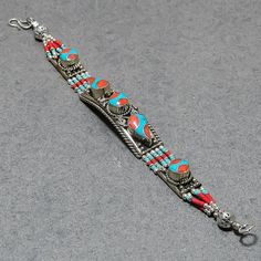 Turquoise Bracelet, Red Coral Bracelet, Tibetan Handmade Bracelet, Gemstone Beaded Bracelet, Bohemian Nepali Bracelet, Birthday Gift For Him SKU:- NBB-2276 Metal:- Tibetan Silver Metal Purity:- Brass Gemstone:- Turquoise, Coral Gemstone Color:- Green, Red Bracelet Length:- 8 Inches Bracelet Weight:- 52 Gram Note We are continuously adding new products in our store. So keep coming back to see more great deals on jewelry in our Store. Amazing quality at the best price around Bulk wholesale orders Coral Bracelet, Red Bracelets, Bracelet Gemstone, Gemstone Beaded Bracelets, Birthday Gift For Him, Handmade Bracelet, Red Coral, Gemstone Colors, Handmade Bracelets